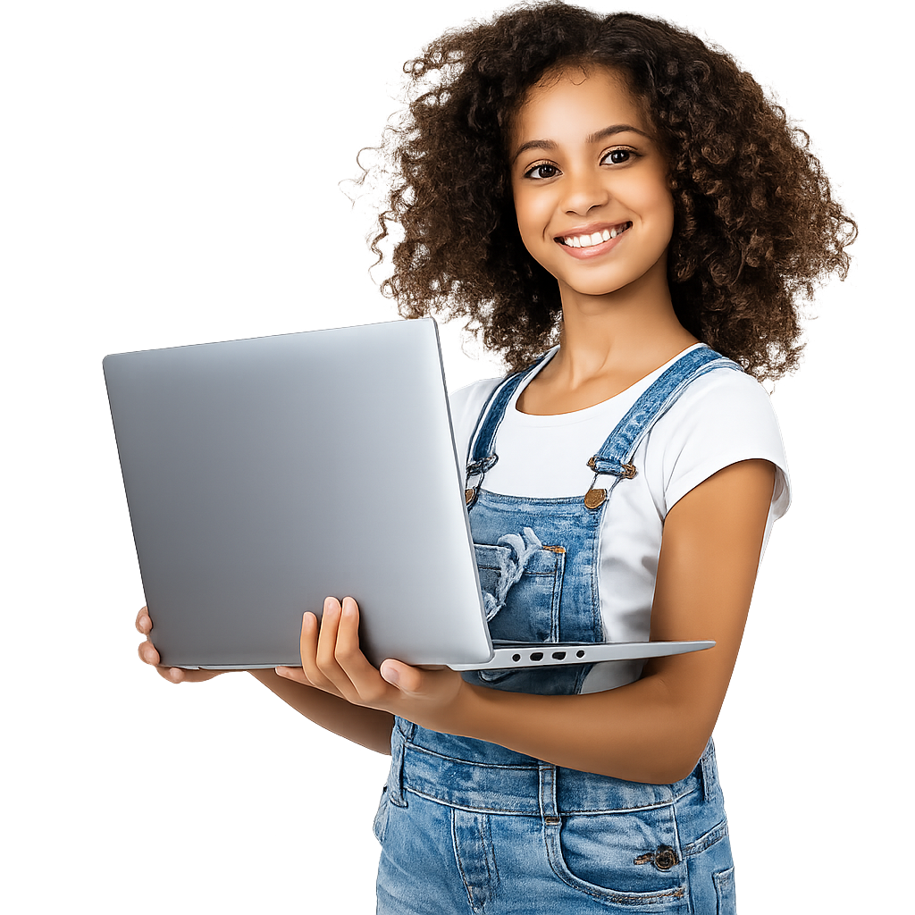 Student Girl with Laptop